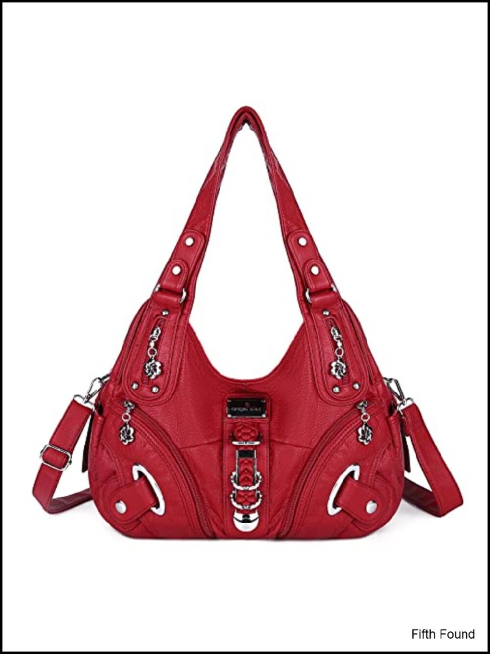 Washed PU leather Hobo bag with snap hook strap, large daily shoulder handbag